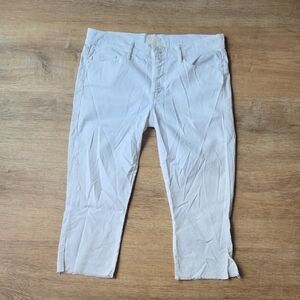 NWOT MOTHER Looker Ankle Fray Bermuda Pants Sz 30